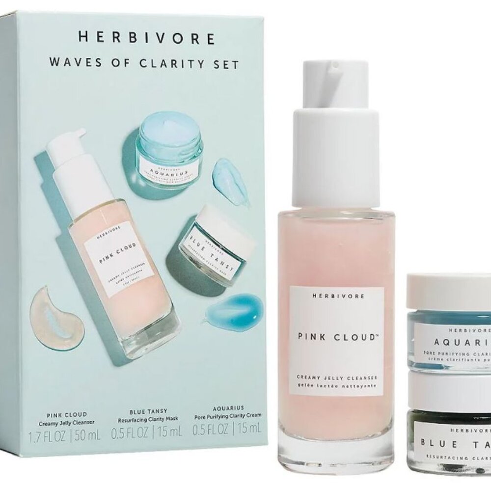 000-SK SKINCARE - Herbivore Waves of Clarity Skincare Set  3 PIECE SET  MSRP $32
